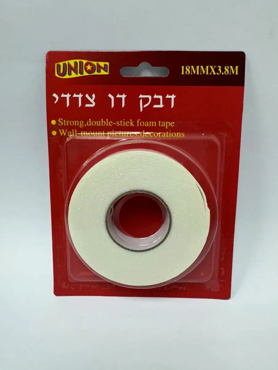 דבק דו־צדדי ספוג (18 מ"מ × 3.8 מטר)
