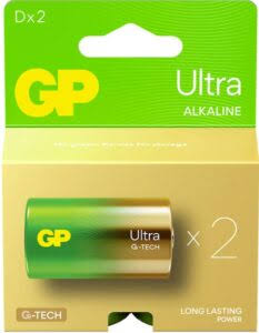 GP Ultra Alkaline סוללות D (2 יח')