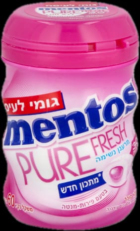 Mentos Pure Fresh גומי לעיסה בטעם פירות-מנטה (60 יח')